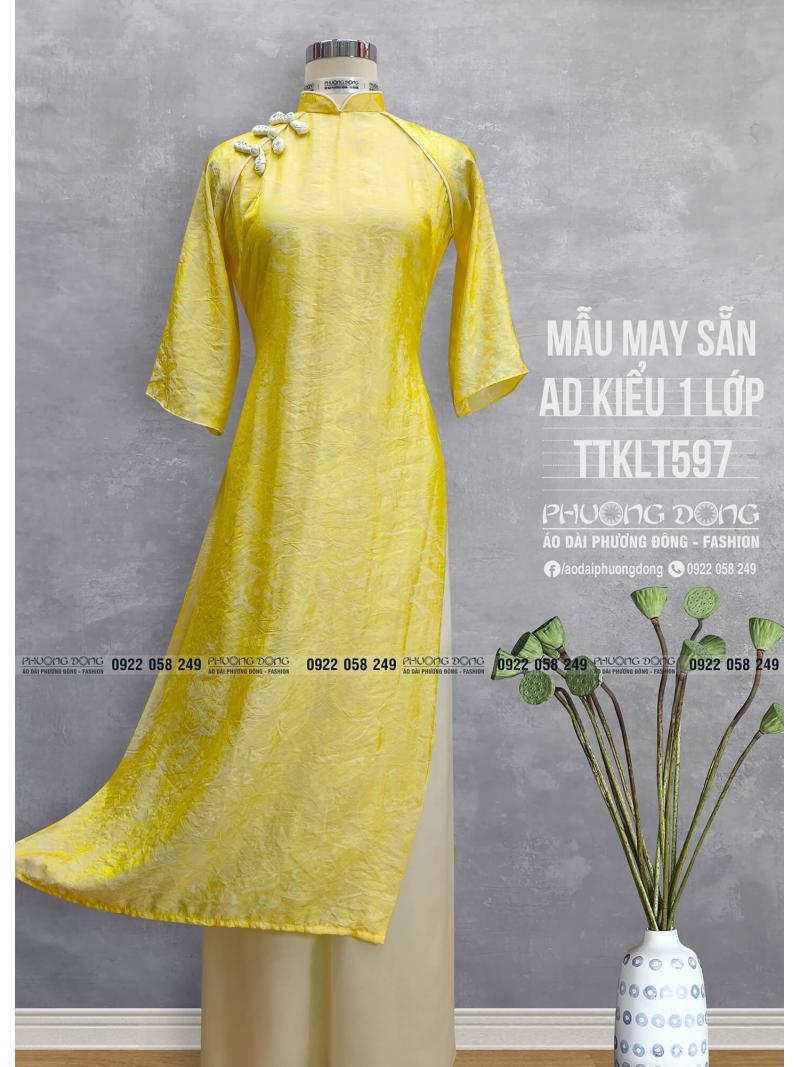 Áo Dài Phom Trẻ Gấm Lụa Phom Suông TTKLT597